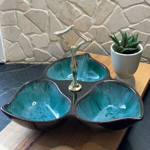 BLUE MOUNTAIN POTTERY | Vintage Tri-Section Candy or Nut Dish